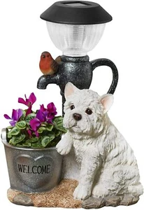 Neu Charmanter Westie mit Robin Solarlicht mit Auto-Sensor 6-8 Stunden Backup G-22 - Bild 1 von 3