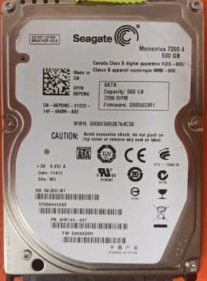 ⭐️⭐️⭐️⭐️⭐️ HDD Hard Drive SATA Laptop 2.5" Seagate ST9500420AS 500GB 9HV144-037 - Image 1 of 3