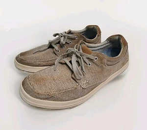 SKECHERS Men's 11.5 Relaxed Fit Define Soden Khaki Canvas Distressed Casual  - Picture 1 of 11