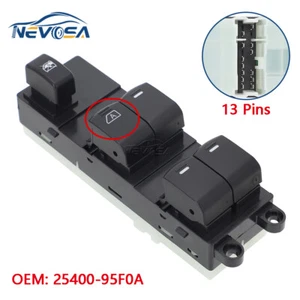 Front Left Drive Power Window Control Switch For Nissan Sunny Almera 25400-95F0A - Picture 1 of 6
