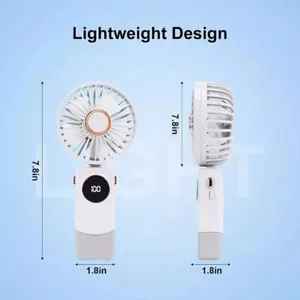 Rechargeable Mini Handheld Portable Fan 5 Speed Rechargeable Office Household - Picture 1 of 12