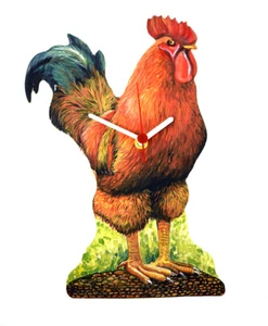 Cockerel Clock - Cockerels - Rooster Clock - Roosters - OF12-C - Picture 1 of 3