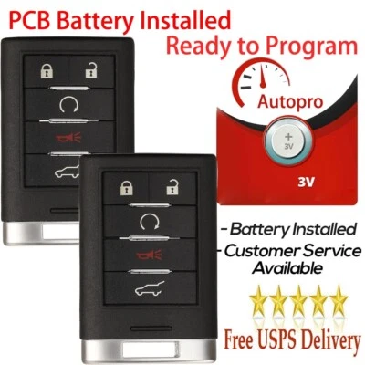 2 para Cadillac 2010-2015 SRX 2013 2014 ATS XTS entrada sin llave mando a distancia llavero Foto 1 de 4