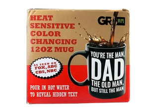 GR8AM - Heat Sensitive Color Changing 16oz Mug - You're the Man DAD - NEW - Picture 1 of 4