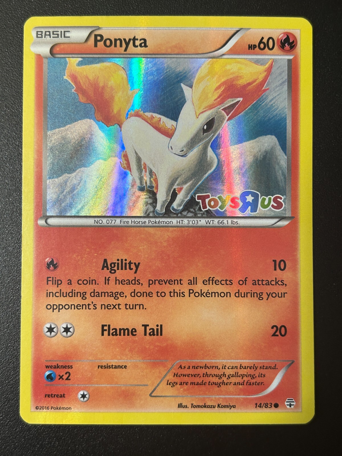 Pokemon TCG Ponyta Holo Toys R us Promo 14/83 - MP - X and Y Promo