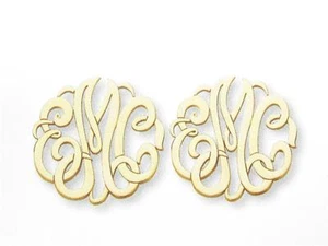 Special Order 3 Letter Initial Sterling Silver Monogram Earring Unique Laser Cut - Picture 1 of 1