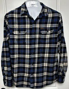 Orvis Classic Heavy Button Down Flannel Plaid Shirt Jacket Shacket- Men's Large - Picture 1 of 3
