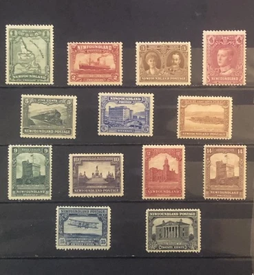 Stamps Newfoundland Sc145 to Sc157 Mint  (13 stamps) Pictorial Issue 1 of  1928. - Image 1 of 4