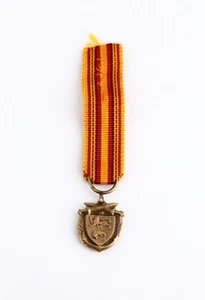 1940's WWII Dunkerque Medal with Miniature Ribbon and Pin 13mm Diameter - Picture 1 of 4