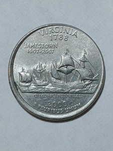 2000-P Virginia state quarter with off center planchet error - Picture 1 of 6