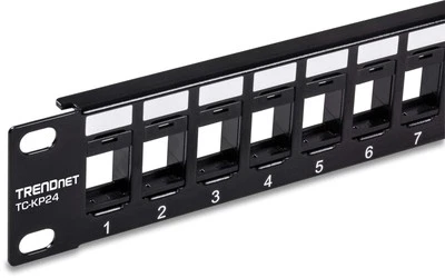 TRENDnet 24 Port Blank Keystone 1U Patch Panel for Cat6 Networking Solutions - Image 1 of 4