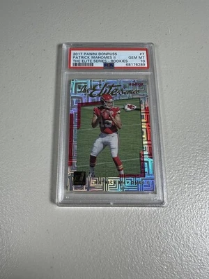 2017 Donruss The Elite Series Rookies Patrick Mahomes #7 PSA 10 ROOKIE RC - Image 1 of 2