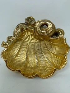 Vintage Merle Norman goldfarben Muschelschale Schmuck Seife Waschtisch Halter - Bild 1 von 20