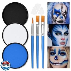 Pintura corporal facial base blanca negra azul FREEORR, maquillaje de Halloween pa facial - Imagen 1 de 5