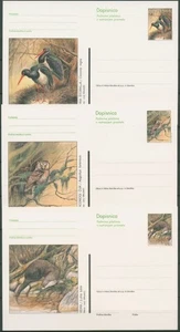 Slowenien 1997 Naturschutz: Otter, Kauz Postkarte P 47/49 ungebraucht (X6262) - Picture 1 of 1