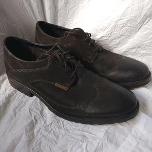 Clarks Denton Dane Herren Poliertes Leder Budapester Oxford Schuhe Größe 10M Braun - Bild 1 von 14