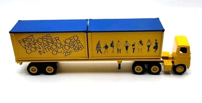 Vintage raro camion Winross e rimorchio pianale con contenitori rimovibili 1981 bello! - Immagine 1 di 4