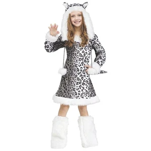 Fun World Snow Leopard Girl\'s Halloween Fancy-Dress Costume for Child, M - Picture 1 of 2