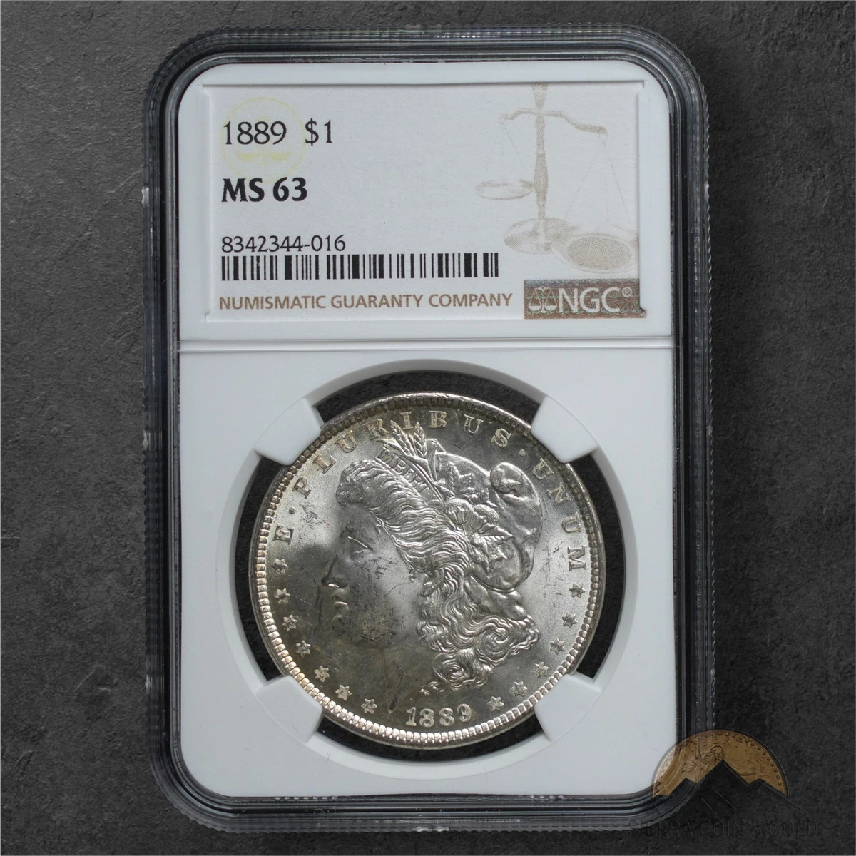 1889年 $1 銀貨 PCGS MS63 1889 Pitted Reverse Morgan Silver Dollar Philadelphia PCGS