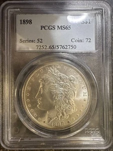 1898 P Morgan Silver Dollar PCGS MS-65 - Picture 1 of 2