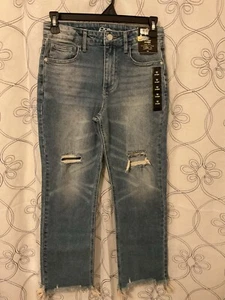 Girls high-rise fitted hip and thigh straight leg ankle length jeans Size 12 - Picture 1 of 5