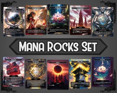 Mana Rocks Staples - Altered Art Custom Cards - Sol Ring, Mana Crypt, Mox.. - Imagen 1 de 4