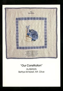 Quilt / Quilting chrome postcard We The Quilters Exhibition Our Constitution AL - Picture 1 of 2
