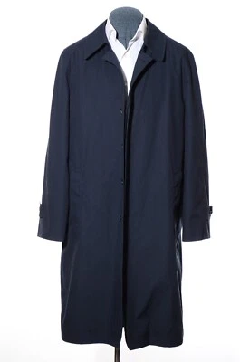44R Vintage Botany 500 Blue Single-Breasted Rain Coat Overcoat w/Plush Liner XL - Image 1 of 4