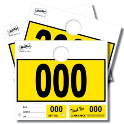 1000 Car Dealer Service Hang Tags Mechanic Repair Shop 3 Piece System - Yellow - Image 1 of 4