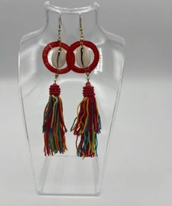 Mia Collection Fashion Earrings Multicolor Dangle Tassel Festive Jewelry New - Picture 1 of 5