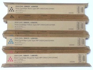Genuine Ricoh Savin Lanier Toner SET K,M,C,Y MP C300 MP C400 MP C401 C240 LD140C - Afbeelding 1 van 1