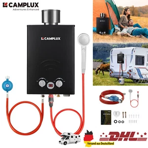 CAMPLUX Tankless Gasdurchlauferhitzer + Regenhaube 6L 12kW 50mbar Campingdusche - Bild 1 von 9