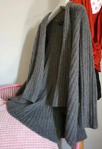 Ralph Lauren Pure Cashmere Hand knit long sleeve wool cardigan Sz S Grey - Picture 1 of 6