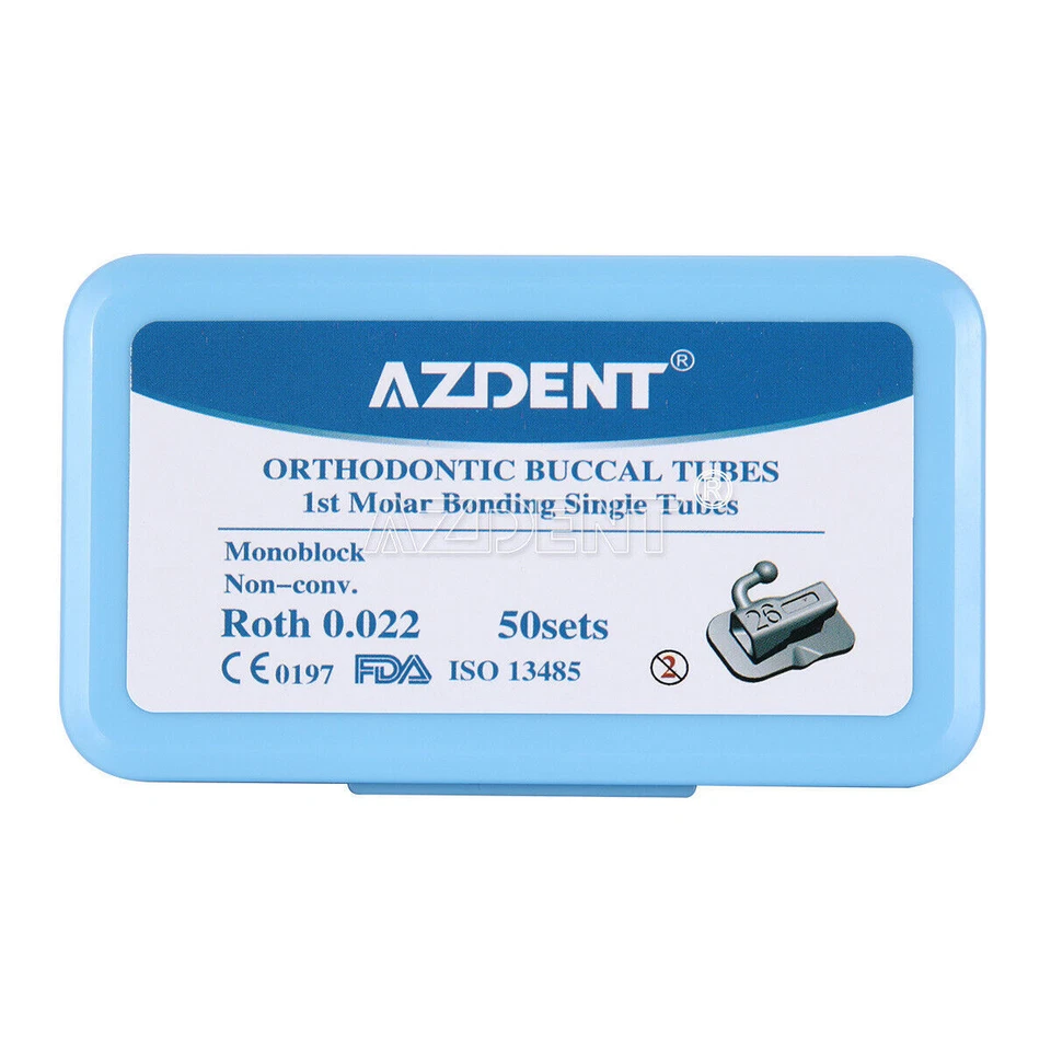 AZDENT Orthodontic 1 Er Molar Tube X 200 Pieces Inf / Sup - JMG1360900200