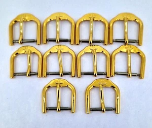 Buckle Pin Buckle 18Mm Jacques Lemans Lot 10 Pieces Stainless Steel Gold Plated - Picture 1 of 4