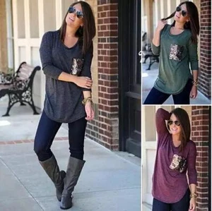 Queenie Tunic Top With Sequined Pocket - Picture 1 of 6