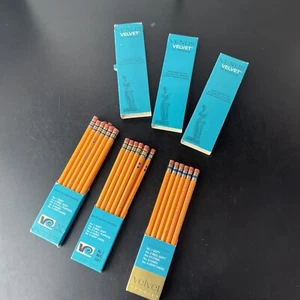NEW Box Vintage Venus Velvet Blue Band Pencils #3557 No. 2 34pc Lot Different St - Picture 1 of 16