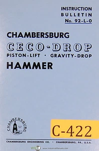Chambersberg Ceco-Drop, Piston-Lift Gravity-Drop Hammer Instructions Manual 1960 - Picture 1 of 4
