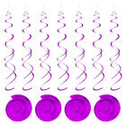 30 Stck Dunkel Violett Hngend Doppel Streifen Plastik Decke Luftschlangen Deko