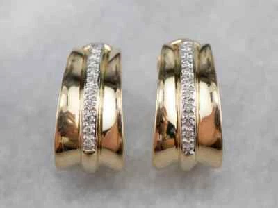 Women's 0.12Ct Lab-Created Diamond Drop Party Earrings 925 Silver Gold Plated - Image 1 of 4