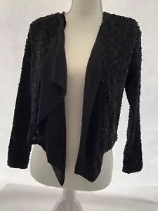 cardigan TFNC london size M black polyester long sleeve waterfall womens - Picture 1 of 12