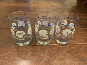  Vintage 1980'S NFL NFC CENTRAL EAST WEST Glasses LOT OF 3 4.75" TALL - Picture 1 of 6