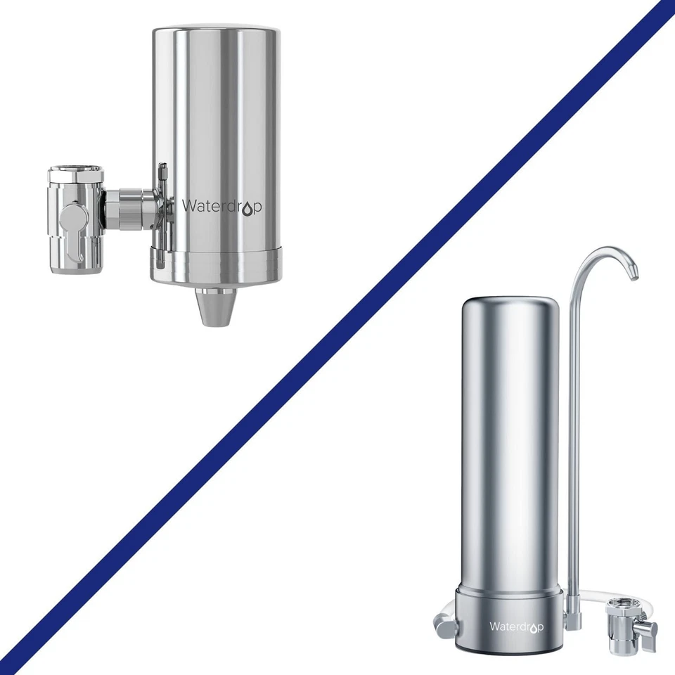 Waterdrop Stainless-Steel Faucet Water Filter, FC-06(320 GAL)& CTF-01 (8000 GAL) - Image 1 of 1