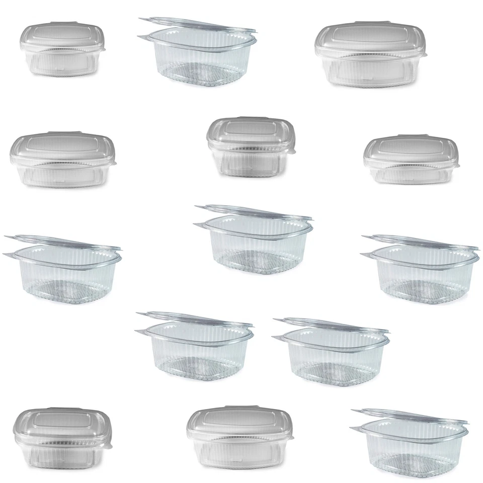 Feinkostbecher oval klar angehängter Deckel 125-2000 ml PP PET Metzgerei Im - Bild 1 von 1