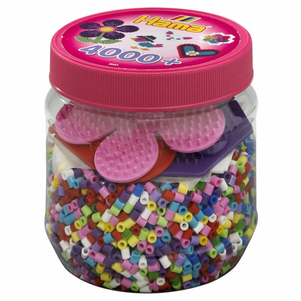 Hama Bügelperlen Midi - Dose pink - 3 Stiftplatten, 4000 Stück - Bild 1 von 1