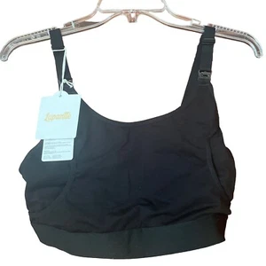 Hands Free Nursing Bra Lupantte L Black ($49.99 MSRP) No Over Shoulder Straps - Picture 1 of 15