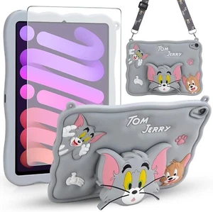 Kids iPad 10th Gen 10.9" Case with Tom & Jerry Stand Strap Screen Protector Set - Picture 1 of 7