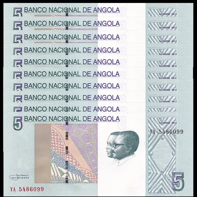 Angola 5 Kwanzas, 2012(2017), Pick#151A, Lot of 10 pcs, UNC - Image 1 of 2