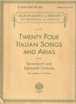 Veinticuatro canciones italianas y arias para voz media baja de G. Schirmer Foto 1 de 3