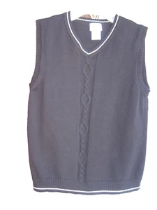 Boy's Black Cotton Knit Talbot's kids  Vest Size 8 - Picture 1 of 3